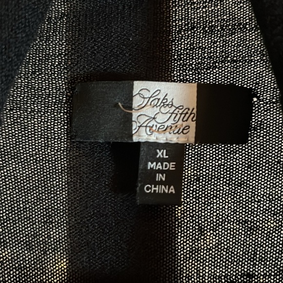 Saks Fifth Avenue XL Open front waterfall cardigan w/alternating knit at cuffs. - Picture 5 of 5